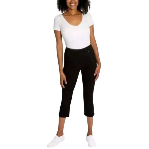 NEW Mario Serrani Italy Comfort Stretch Cuff Capri | Black - Picture 1 of 6